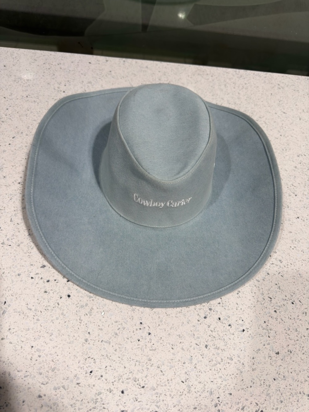 Cowboy Women's Wide-Brim Felt Hat in Dusty Blue